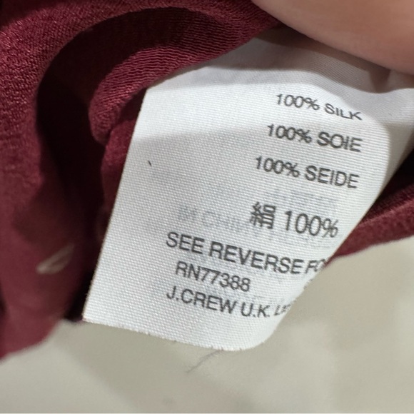 J. Crew tie waist printed long sleeve boho silk top ❤️ - Picture 8 of 9